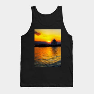 Argostoli lighthouse Sunset, Kefalonia, Greece Tank Top